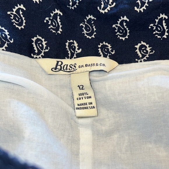 Women’s BASS cotton business casual classic paisley graphic side zip skirt sz 12 - Picture 5 of 5